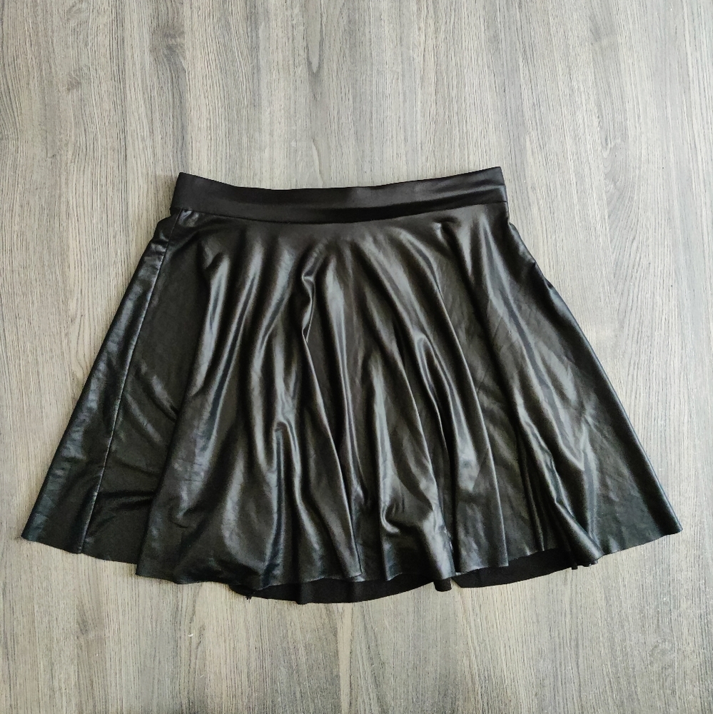 *DONATED* 2/$25 black faux leather mini skirt